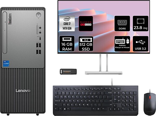 Lenovo TC Neo 50T Gen 5 i7 14700 16 GB 512 GB SSD RX550-4 GB 23.8