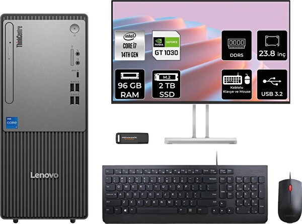 Lenovo TC Neo 50T Gen 5 i7 14700 96 GB 2 TB SSD GT1030-4 GB 23.8