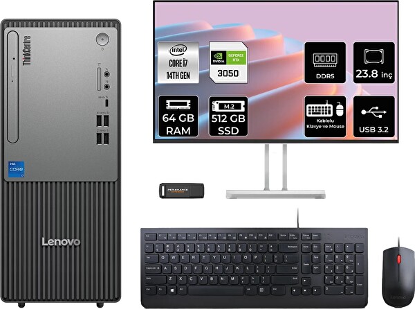 Lenovo TC Neo 50T Gen 5 i7 14700 64 GB 512 GB SSD RTX3050 6 GB 23.8
