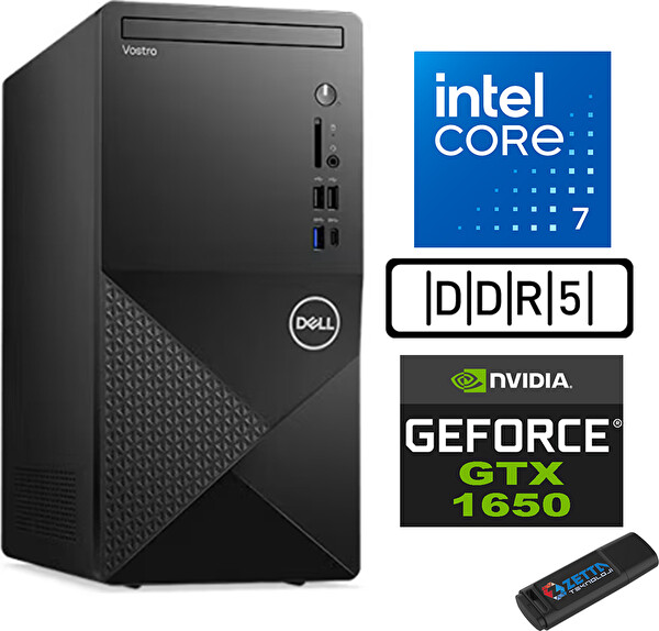 Dell Vostro 3030 MT Core i7 12700 96 GB 2 TB SSD GTX1650-4GB FreeDOS Masaüstü N3030I7GTX1650U04 - Zetta USB Bellek
