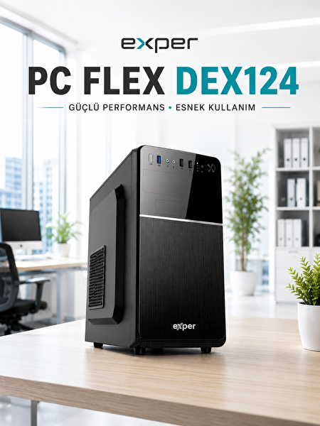 Exper PC Flex DEX124 Intel Core i5-12400F 32 GB DDR4 500 GB SSD GT710 2 GB W11Pro Masaüstü Bilgisayar DEX12