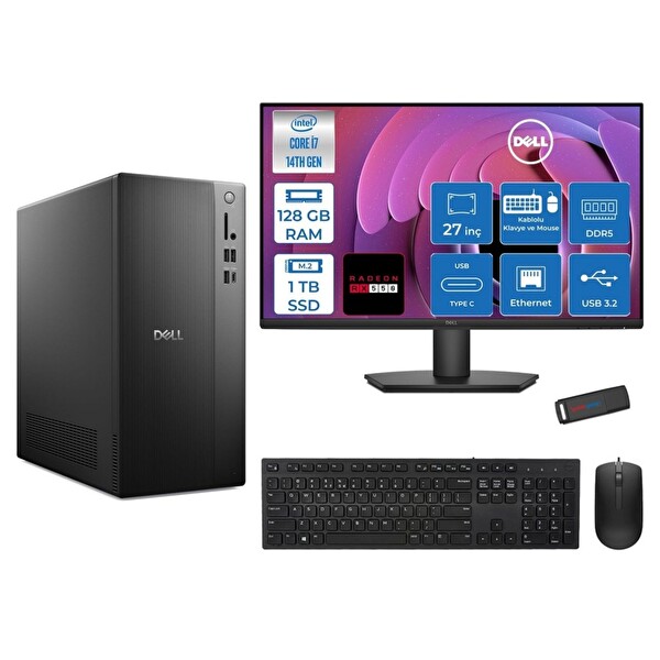 Dell Tower QVT1260A011 i5-14500 32GB 2TBSSD W11P Masaüstü Bilgisayar