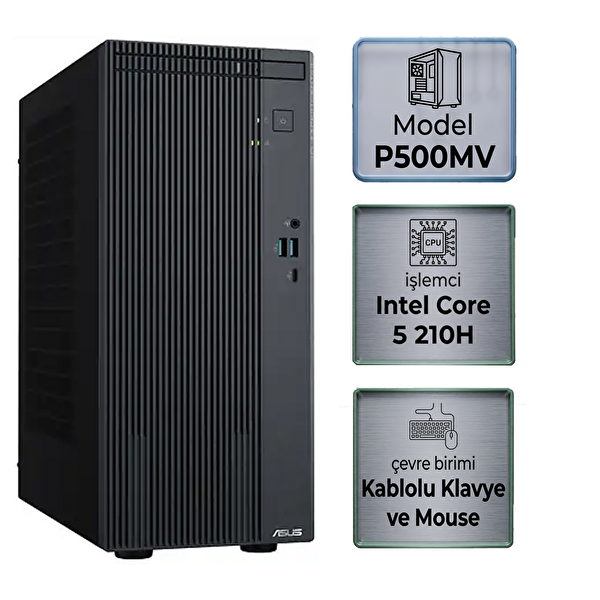Asus ExpertCenter P500 Intel Core 5 210H 8 GB RAM 512 GB SSD FreeDOS Masaüstü Bilgisayar P500MV-C52108512B0D