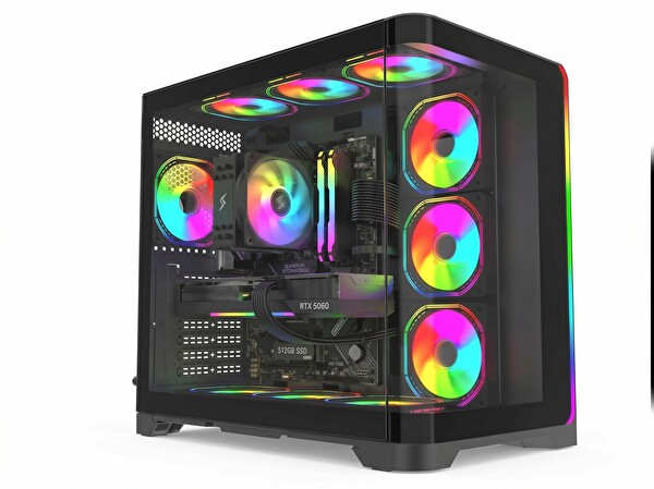 Quantum Raxius Stormforge Force Ryzen7 5700X 16GB 512SSD RTX5060 W11P Gaming Masaüstü Bilgisayar
