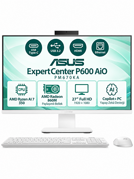 Asus ExpertCenter P600 PM670KA S5 AMD Ryzen AI 7 350 32 GB RAM 512 GB SSD 27