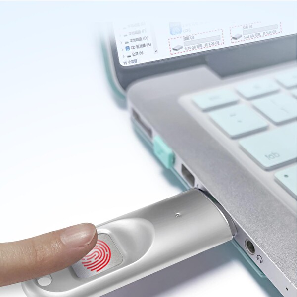 DM FD069 Parmak İzi Okuyuculu Şifreli USB 3.0 128 GB Flash Bellek