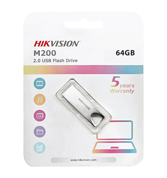 Hikvision Hikvision HS-USB-M200/64G USB 2.0 64 GB Metal Flash Bellek