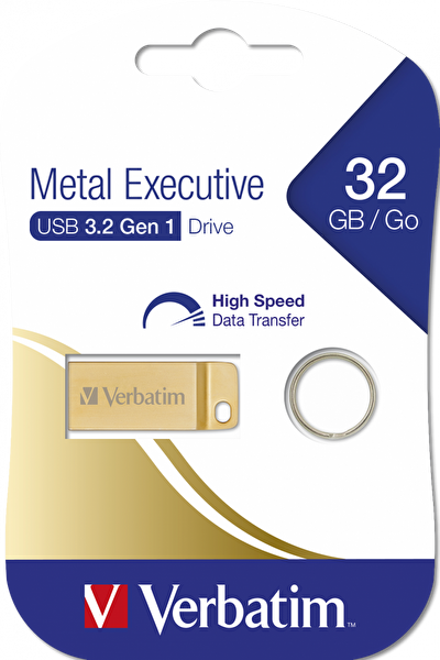 Verbatim 99105 32 GB Metal Executive USB 3.2 Gen 1 Gold USB Bellek
