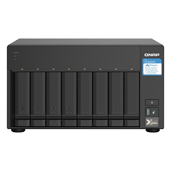 Qnap TS-832PX (8x24 TB Desteği) RAID (0-1-5-6-10-50-60) NAS Depolama Ünitesi