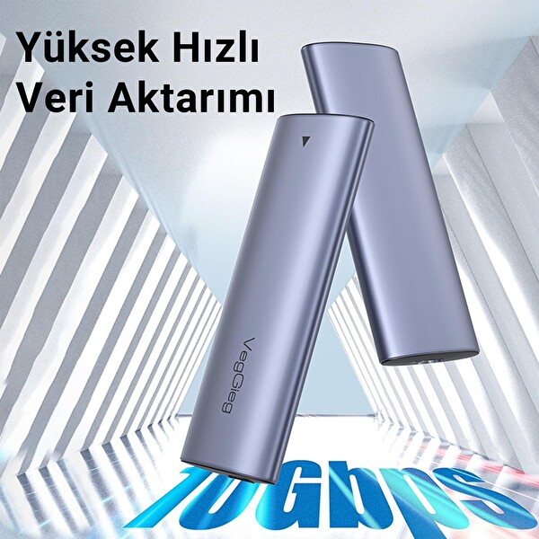VegGieg 10Gbps USB 3.1 GeN2 M.2 SATA NGFF NVME SSD Disk Kutusu GM03
