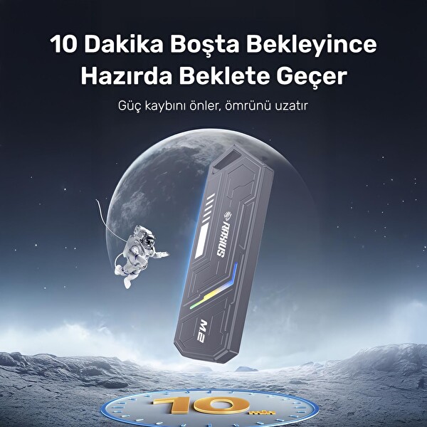 Raxius DK03 USB-A/Type-C Kablolu RGB 512 GB 22x80 M.2 NVMe Taşınabilir Harici SSD