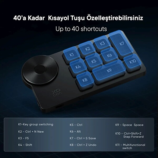 XP-Pen ACK05 Kablosuz Kısayol Uzaktan Kumanda Takımı