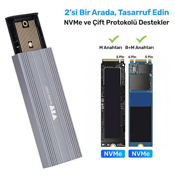 VIT V001TB 1 TB USB 3.1 Gen 2 Metal Kasa Taşınabilir Disk