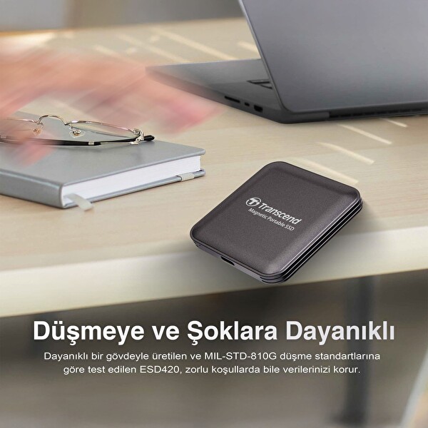 Transcend TS1TESD420G 1 TB USB Type - C 20 Gbps 2000 MB/s Magsafe Gold Harici Taşınabilir SSD