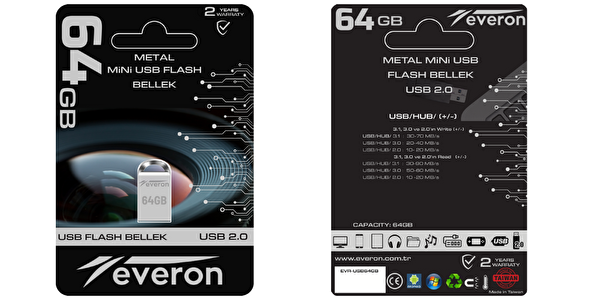 Everon 64 GB Metal Usb Mini Flash Bellek