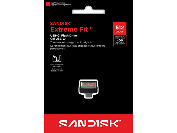 SanDisk Ultra Fit 512 GB SDCZ530-512G-G46 400MB/s Type-C Flash Bellek