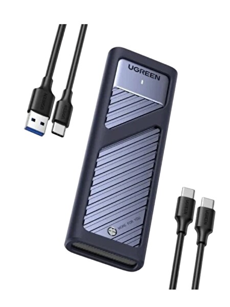 Ugreen 90408 CM559 M.2 SATA NVMe SSD USB 3.2 Gen2 UASP Trim M Desteği 10GB/s PCIe M-Key M+B Key Alüminyum