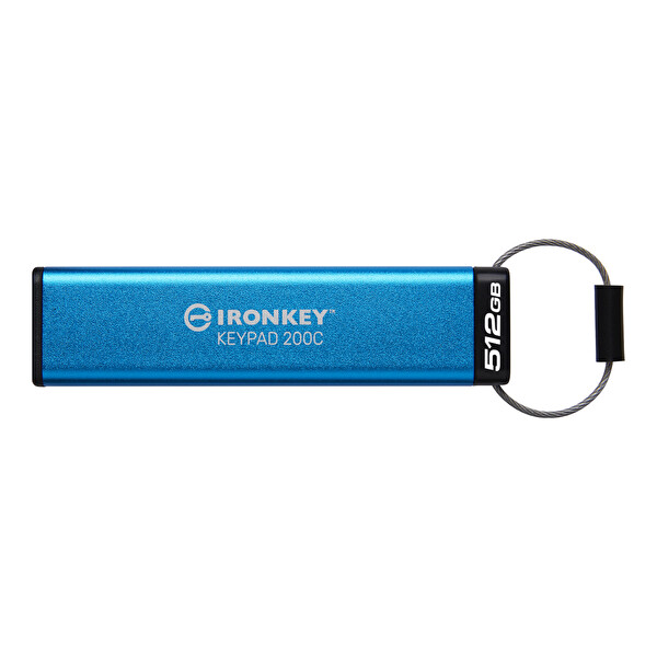 Kingston IronKey IKKP200C-512GB Keypad 200 FIPS 140-3 Taşınabilir Type-C USB Bellek