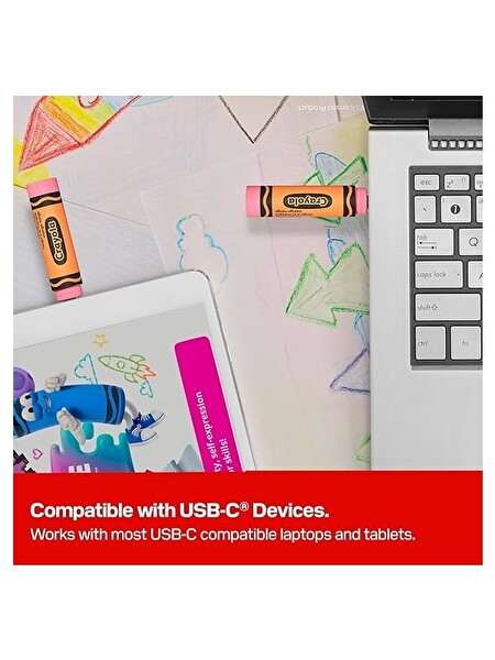 Sandisk Crayola SDCZIC 064G G46V USB C 3.2 Gen1 64GB Type C Flash Bellek Vivid Violet 3