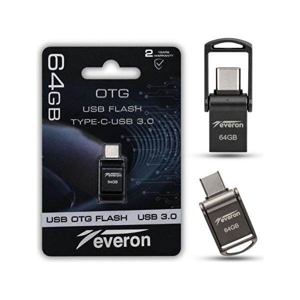 Everon EVR-OTG-64 64 GB TypeC USB OTG 3.0 Metal Flash Bellek