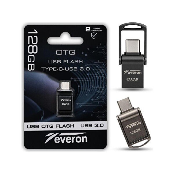 Everon EVR-OTG128 128 GB TypeC USB OTG 3.0 Metal Flash Bellek