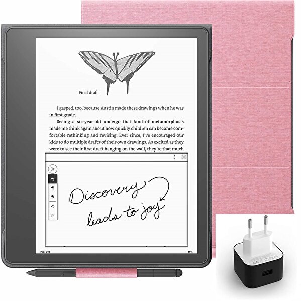Amazon Kindle  Scribe 10.2" 16 GB E-Kitap Okuyucu + Premium Pen + Orijinal Kumaş Kılıf + Adaptör