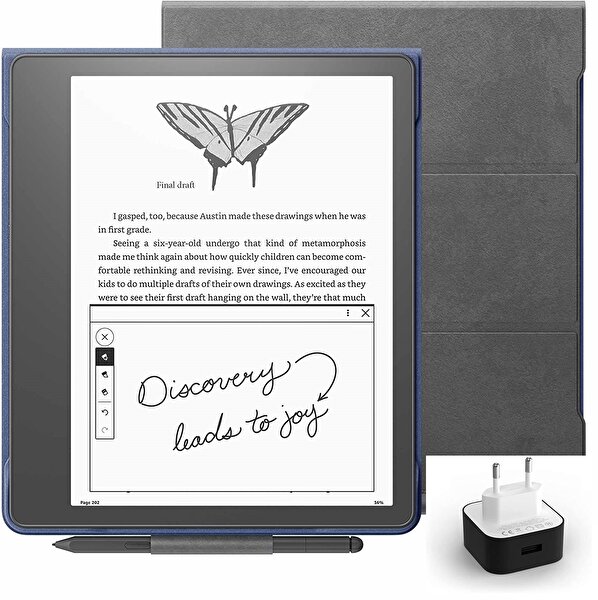 Amazon Kindle Amazon Kindle Scribe 10.2" 16 GB Gri E-Kitap Okuyucu - Premium Pen - Premium Gri Deri Kılıf - Adaptör