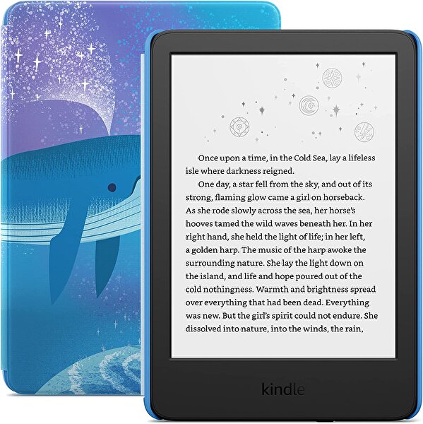 Amazon Kindle Amazon Kindle Basic Kids 2022 6" 16 GB Mavi Mor Desenli E-Kitap Okuyucu