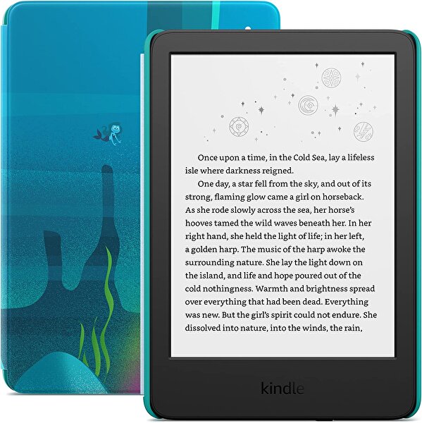 Amazon Kindle Amazon Kindle Basic Kids 2022 6" 16 GB Mavi Desenli E-Kitap Okuyucu