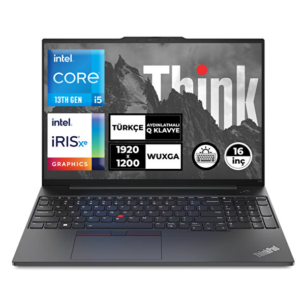 Lenovo Lenovo ThinkPad E16 Gen 1 21JQS1TTZX Intel Core i5 1335U 16" 16 GB 512 GB SSD Wuxga FreeDOS Laptop