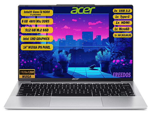 Acer Aspire Intel Core i3-N300 14