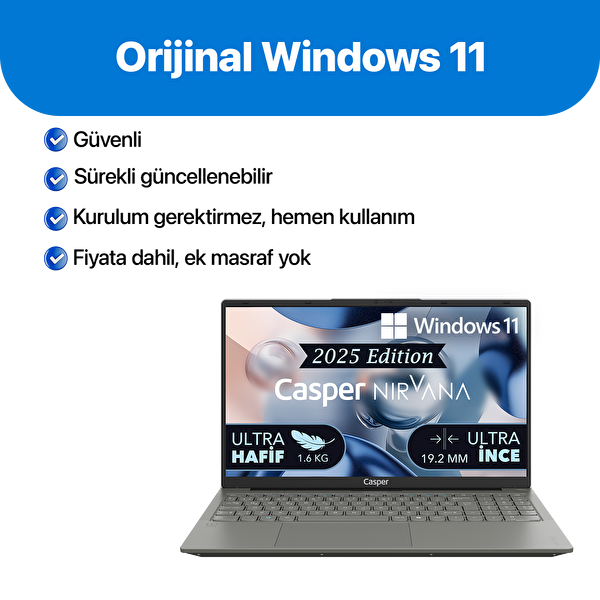 Casper Nirvana X600 Ryzen5-7430U 16GB 2TB SSD 15.6