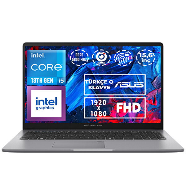 Asus ExpertBook P1503CVA I58512G0D 011 i5 13420H 15.6 32 GB RAM 1 TB SSD FHD W11P Notebook