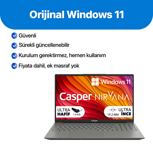 Casper Nirvana X650 i5-13420H 32GB DDR5 480GB SSD W11H 15.6