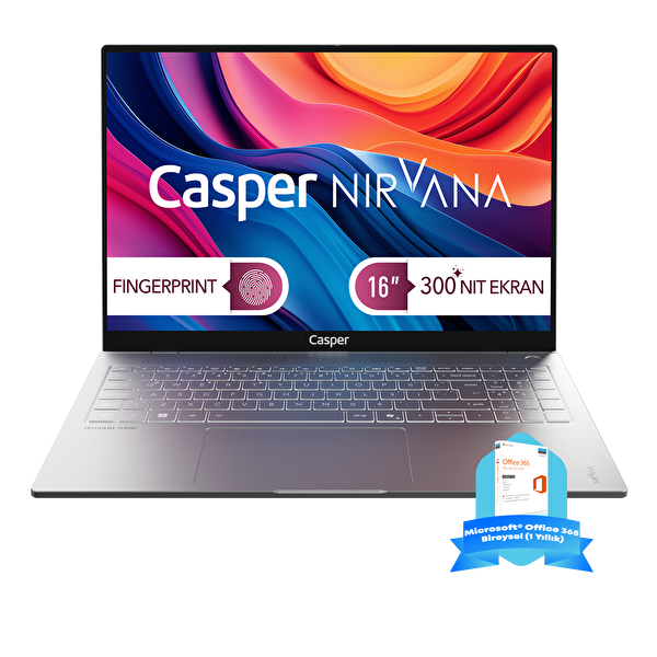 Casper Nirvana S100 İ7-13620H 16GB DDR5 RAM 1TB SSD Freedos Microsoft® Office 365 Bireysel (1 Yıllık) S100.1362-BF00X-G-F-OFM365