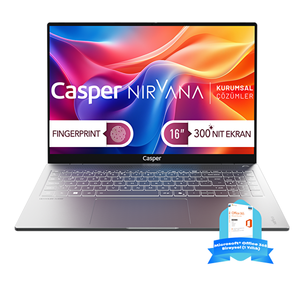 Casper Nirvana S200 İ7-13620H 16GB DDR5 RAM 500GB SSD W11H Microsoft® Office 365 Bireysel (1 Yıllık) S200.1362-BV00A-G-F-OFM365