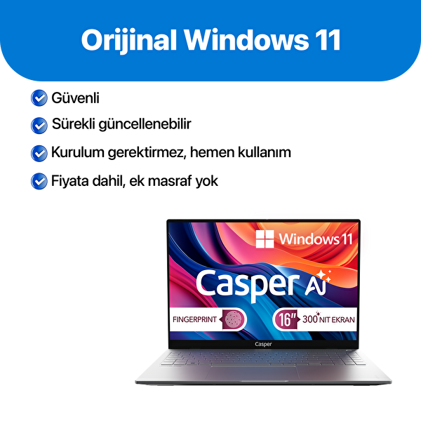 Casper Nirvana S100 Intel Core Ultra 7 255H 32GB DDR5 1TB SSD W11P 16