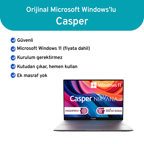 Casper Nirvana S100 i7-13620H 48GB DDR5 2TB W11H Laptop 16