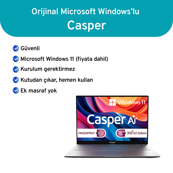 Casper Nirvana S100 300NIT Intel Core Ultra 7-255H 24GB DDR5 1TB SSD 16