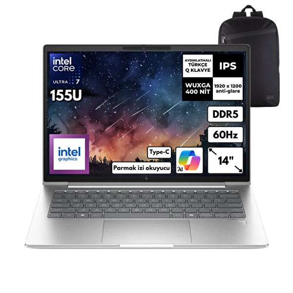HP EliteBook 640 G11 Ultra 7-155U 64 GB DDR5 RAM 1 TB SSD Intel Graphics 14