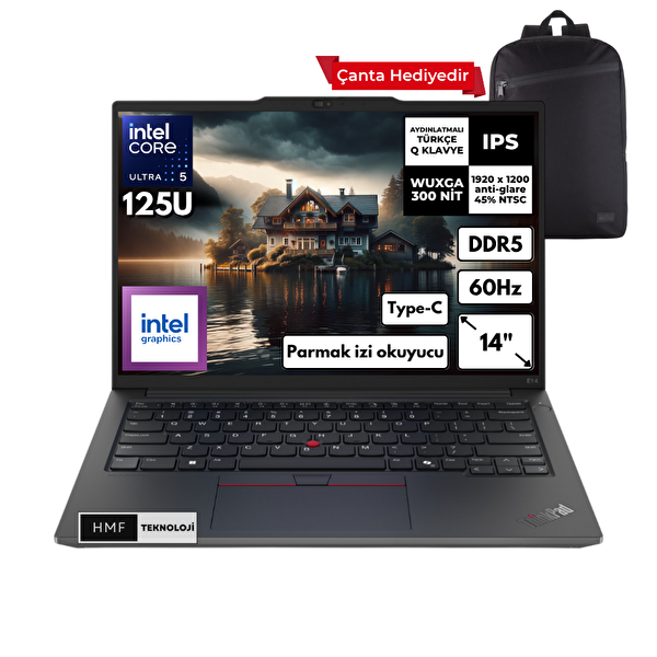 ThinkPad E14 G6 Ultra 5-125U 32 GB RAM 512 GB SSD 14" W10 Home Notebook-S.Çantası 21M7002PTXHMFC118