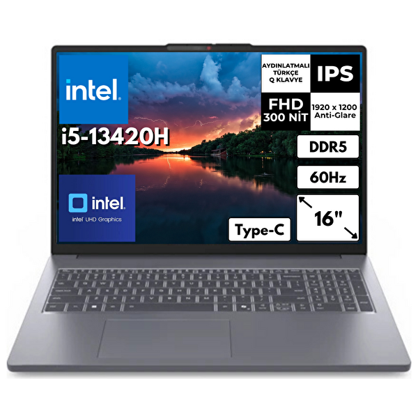 Lenovo IdeaPad Slim 3 16IRH10 i5-13420H 40 GB 512 GB SSD UHD Graphics 16