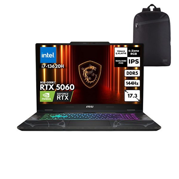 MSI CYBORG 17 i7-13620H 64-GBDDR5 4 TBSSD RTX5060 (8GB-GDDR7) 17.3