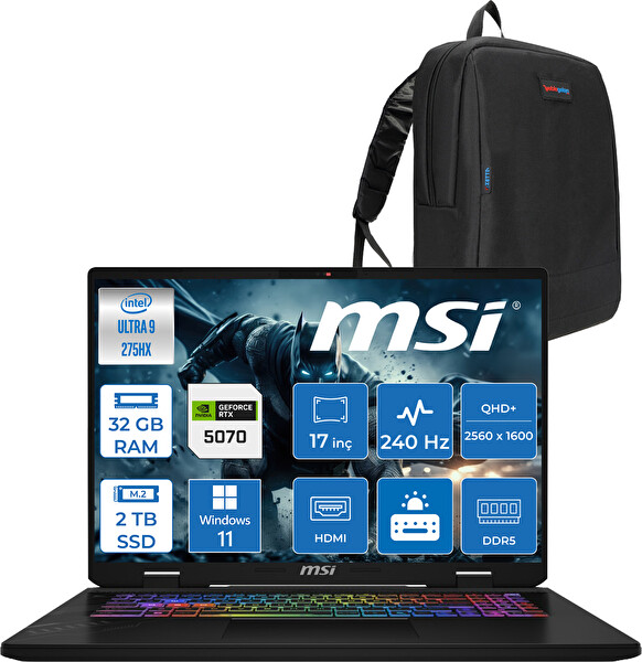 MSI Crosshair 17 Hx D2XWGKG-017TR Core Ultra 9-275HX 32 GB 2 TB SSD 8GB/RTX5070 18