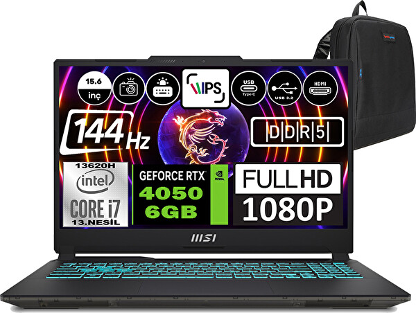 MSI Cyborg 15 Core i7 13620H 16 GB 512 GB SSD RTX4050 6gb FreeDOS 15.6