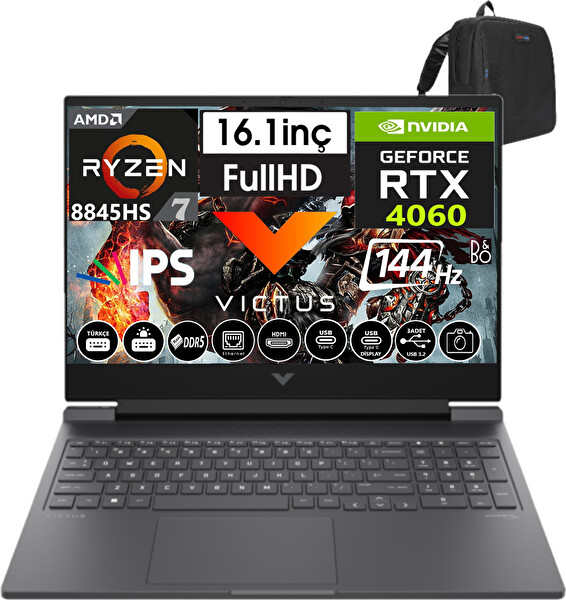 HP Victus W16-S1018NT Ryzen 7-8845HS 64 GB RAM 2 TB SSD 8 GB RTX 4060 W11Pro 16.1
