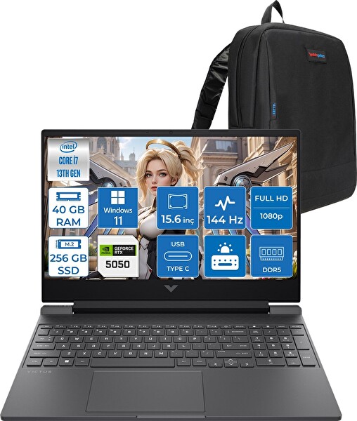 HP Victus 15-WFA2036NT Core i7 13620H 40 GB RAM 256 GB SSD 8 GB RTX 5050 W11Home 15.6