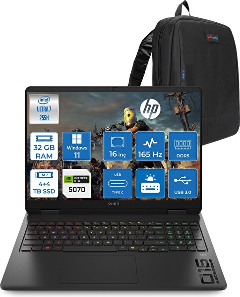HP Omen Core Ultra 7 255H 32 GB 4 TB SSD+4 TB SSD 8 GB RTX 5070 16