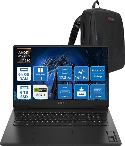 HP Omen 17-DB1005NT Ryzen 7 350 64 GB RAM 6 TB SSD RTX 5070 8 GB 17.3