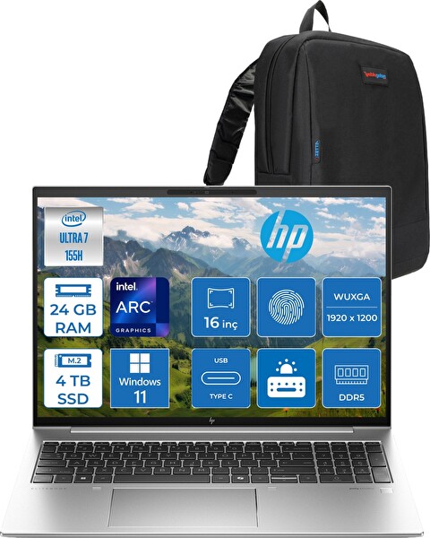 HP Elitebook 860 G11 Wolfpro ULTRA7-155H 24 GB RAM DDR5 4 TB SSD 16